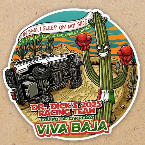 Design with the title 'Sticker for Baja Racing Team'