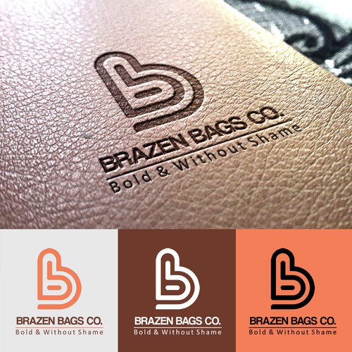 Leather logo with the title 'BRAZEN BAGS CO.'