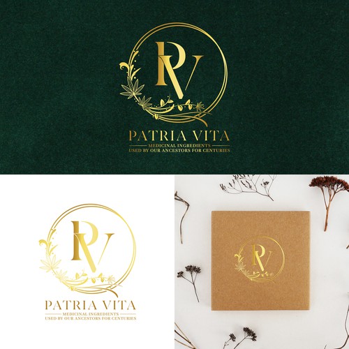 Health and beauty logo with the title 'PATRIA VITA - Luxurious Hemp Brand - CBD Product'