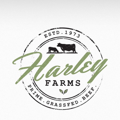 Farm design with the title 'Logo Design for Organic Beef Breeder'