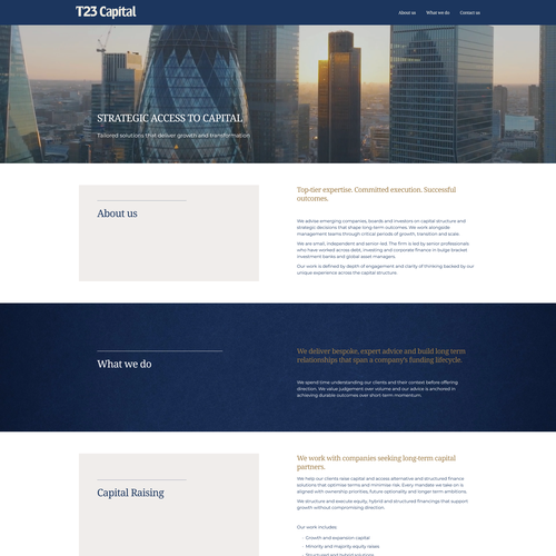 Design with the title 'Institutional-Grade Web Design for Corporate Finance'