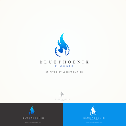 Flaming logo with the title 'blue phoenix logo'