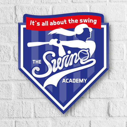 Softball logo with the title 'Logo for baseball hitting academy'