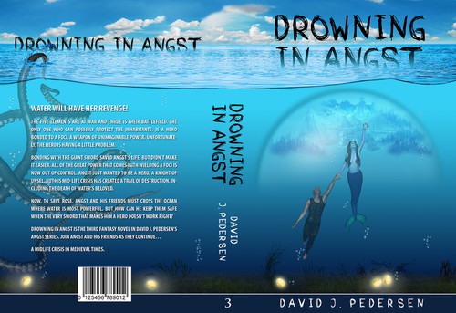 Ocean book cover with the title 'Fantasy Book Cover Design Under Water'