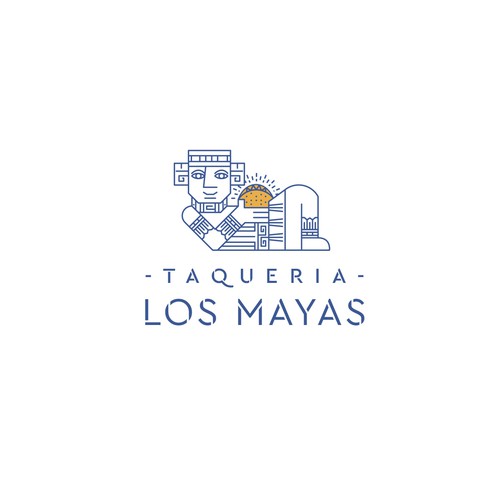 Mayan logo with the title 'Logo for a Mayan Taqueria'