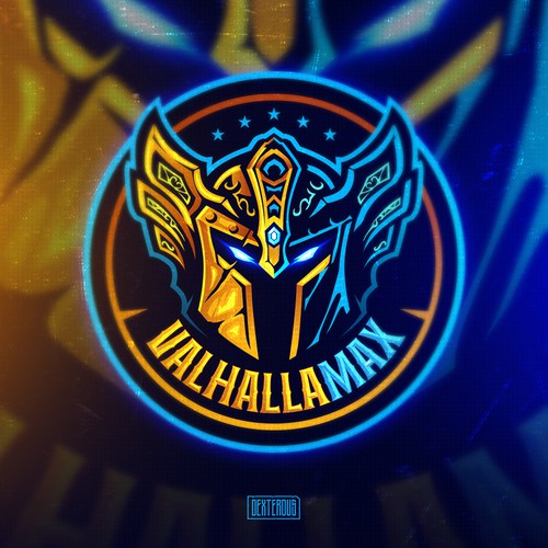 Warrior design with the title 'Logo for VALHALLAMAX'