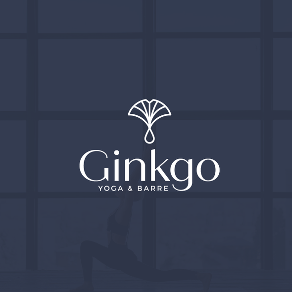 Yoga studio design with the title 'Logo Design - Ginkgo yoga & barre'