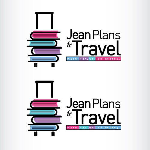 Suitcase design with the title 'Travelling logo winner'