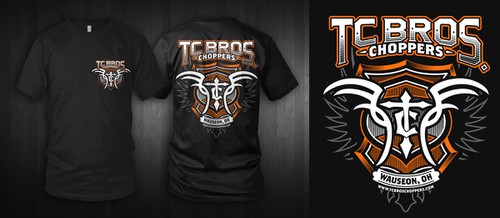 Biker t-shirt with the title 'TC BROS CHOPPERS'