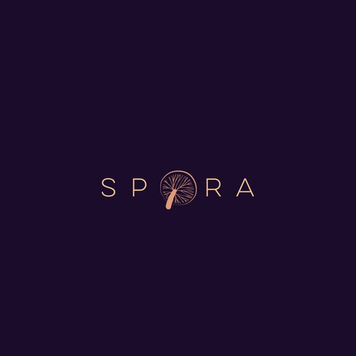Brown and pink logo with the title 'Spora'