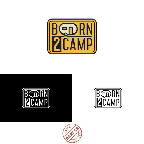 Trailer logo with the title 'born2camp Logo Design'