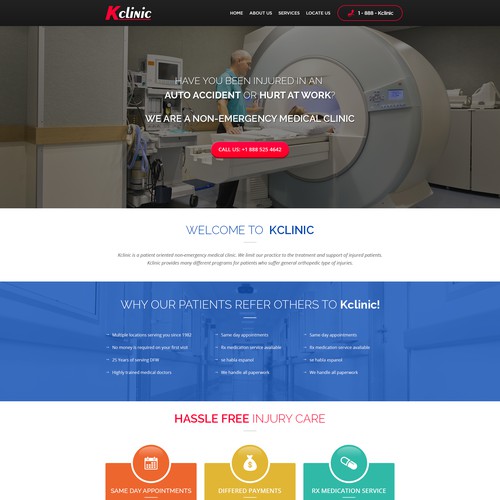 Health website with the title 'Create a website for a Medical Clinic'
