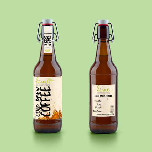 Marker design with the title 'Handcrafted Cold Brew Coffee Labels! '