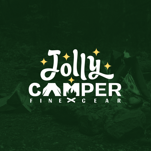 Tent design with the title 'Logo Design for 'Jolly Camper' '