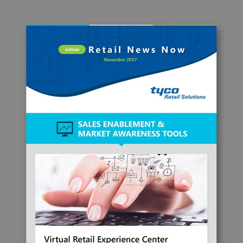 Newsletter design with the title 'Newsletter Template Design for Tyco Retail Solutions '
