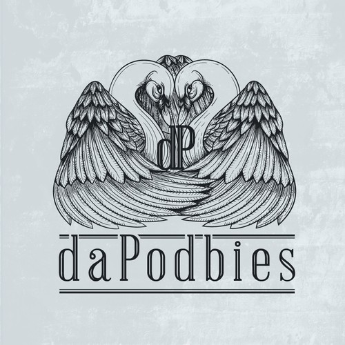 Modern vintage logo with the title 'logo for da Podbies band'