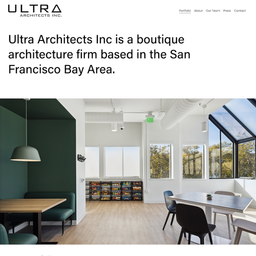 Search engine design with the title 'Ultra Architects Inc. SEO'