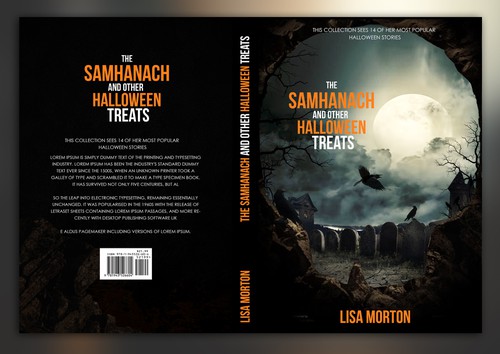 Optical illusion design with the title 'halloween book cover'