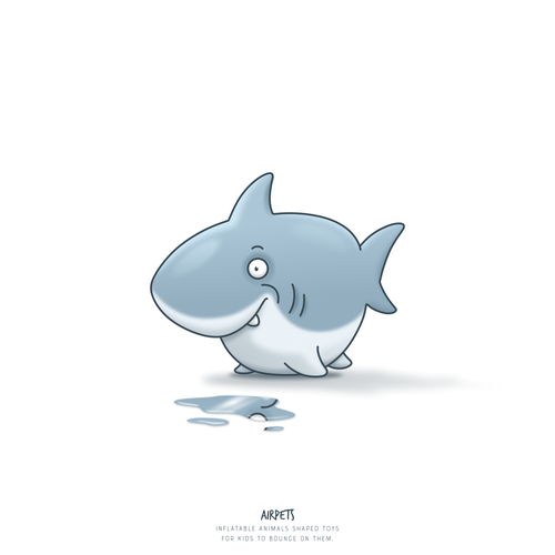 Shark design with the title 'Inflatable shark toy for kids to bounce'