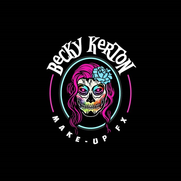 Fx logo with the title 'Rainbow Glitter Skull with Cracks'