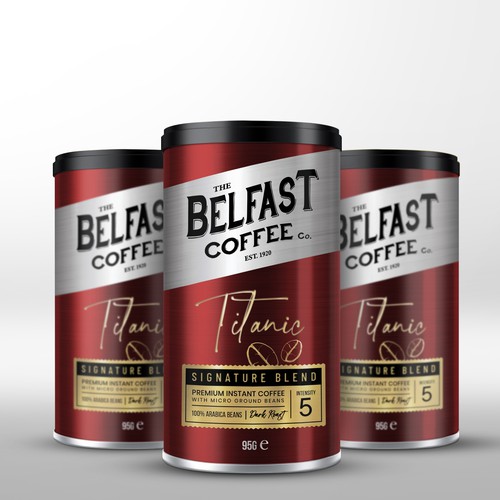 Coffee label with the title 'Belfast Coffee'