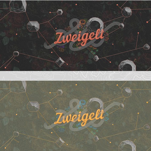 Decorative design with the title 'Wine label Design'