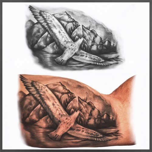 Seagull design with the title 'Tattoo design'