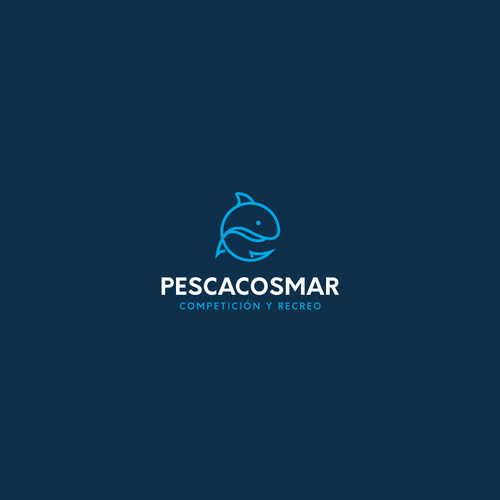 Fishing hook design with the title 'Bold logo concept for PESCACOSMAR'