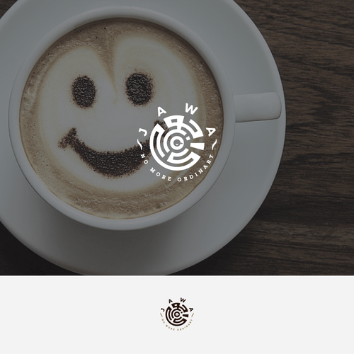 Arabian logo with the title ' New classic Coffee Shop logo english arabic logo JAWA جوى'