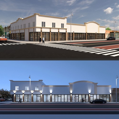 Street design with the title 'Architectural rendering'