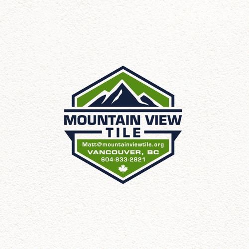 Canadian logo with the title 'Logo design for Mountain View Tile'