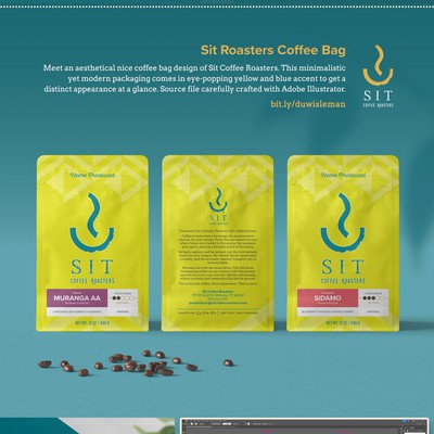 Minimalist Coffee Bag for Sit Coffee Roasters