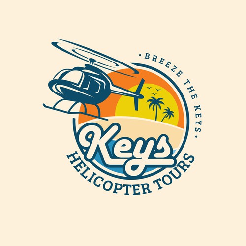 Travel agency brand with the title 'Keys Helicopter Tour'