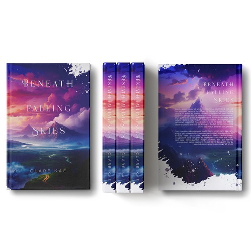 Fantasy book cover with the title 'Beneath Falling Skies'