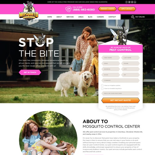 Pest control design with the title 'Mosquito control center'