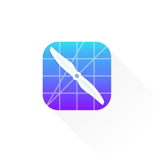 Propeller logo with the title 'Clean App Icon for Drone Comunity App'