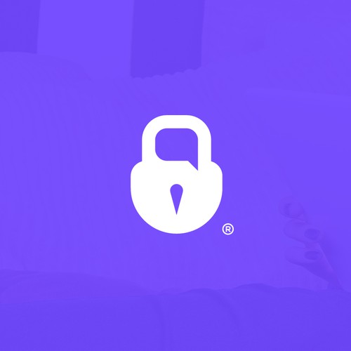 Padlock design with the title 'Modern Logo Design for a new communications app'