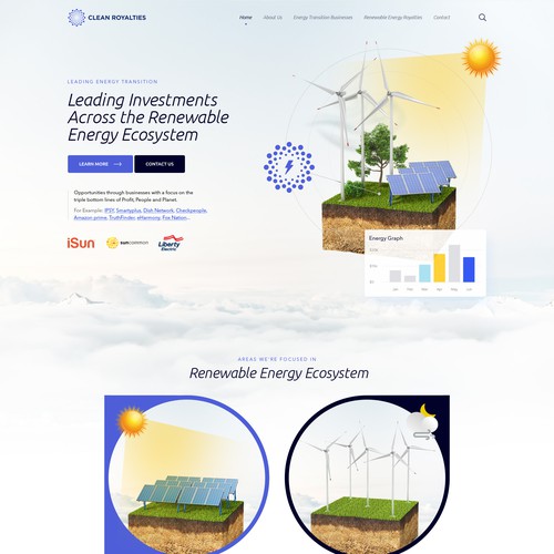 Unique website with the title 'Clean & Minimal Website design for Energy Providers'