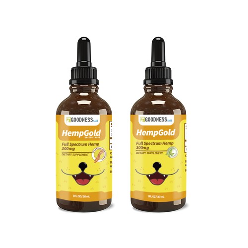 Animal label with the title 'Packaging para aceite de perro'