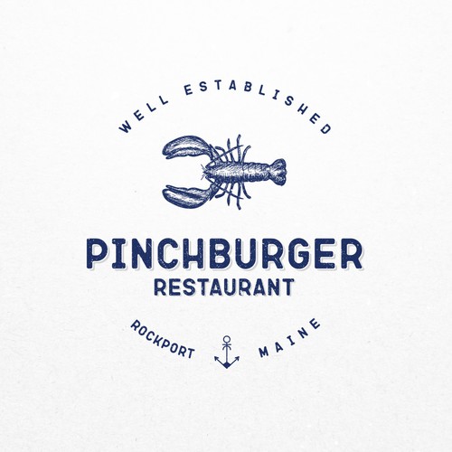 Lobster logo with the title 'Concept for Pinchburguer'