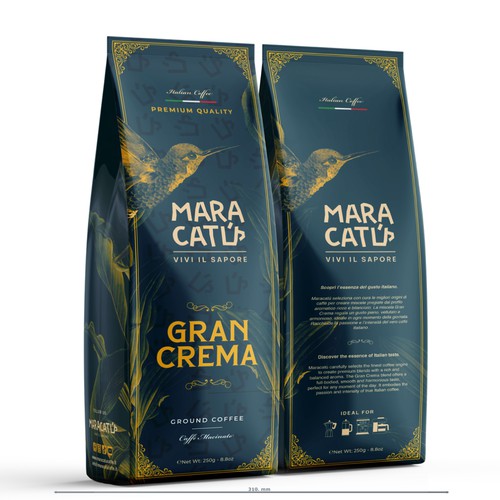 Roasted coffee packaging with the title 'Packaging Design for Maracatu Coffee Pouch'