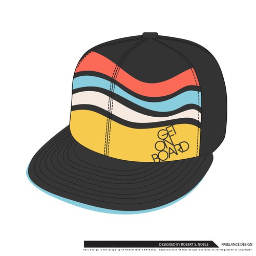 Cap design with the title 'Get on Board baseball cap'
