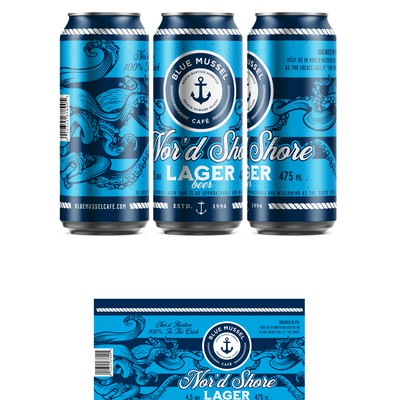 Label design for a lager beer - nautical feel