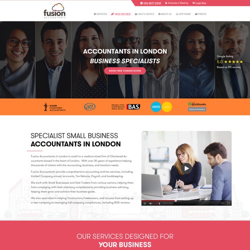 Service website with the title 'Fusion Accountants London'