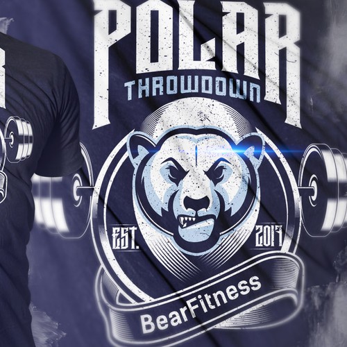 Bear t-shirt with the title 'POLAR THROWDOWN SHIRT DESIGN'