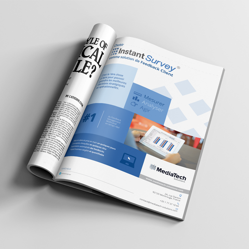 Square design with the title 'Create a powerful ad for MediaTech Solutions'