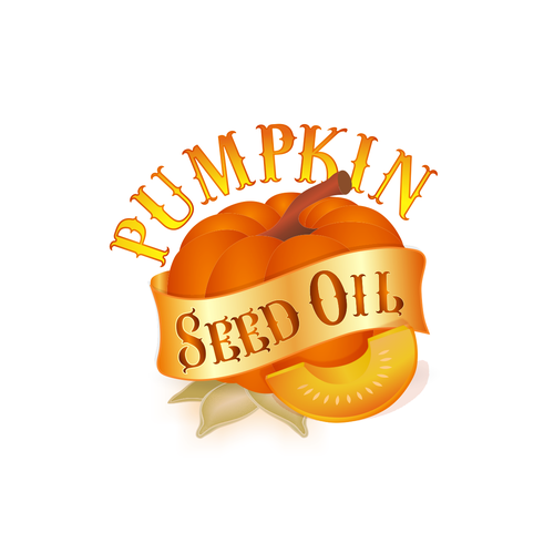 Pumpkin design with the title 'Pumpkin Seed Oil'