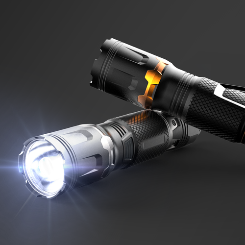LED design with the title 'Tactical FlashLight Design Concept '