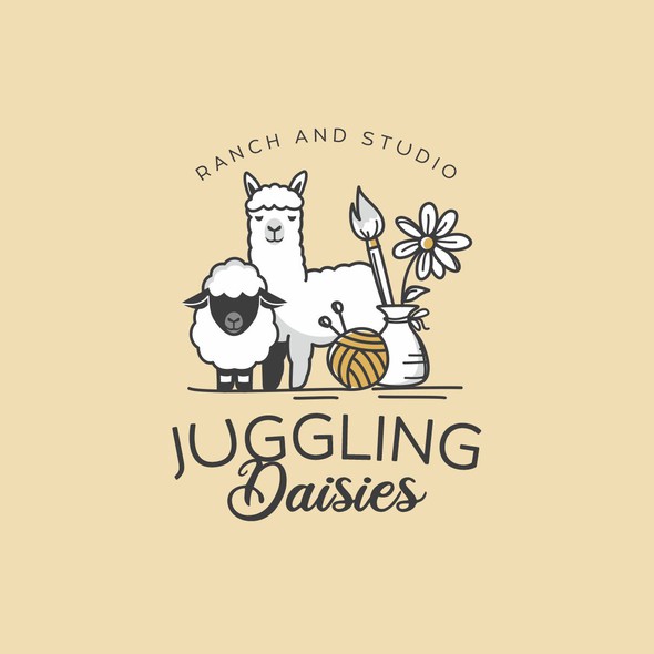 Old fashioned logo with the title 'Juggling Daisies'