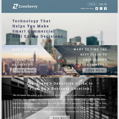 Mortgage website with the title 'ZoneSavvy'